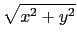 $\displaystyle \sqrt{{x^2+y^2}}$