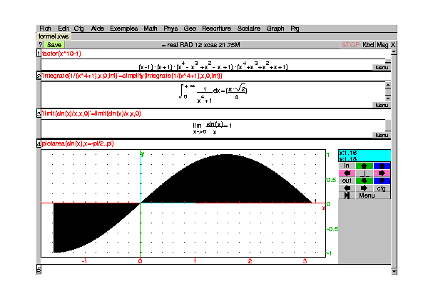 A computer algebra session